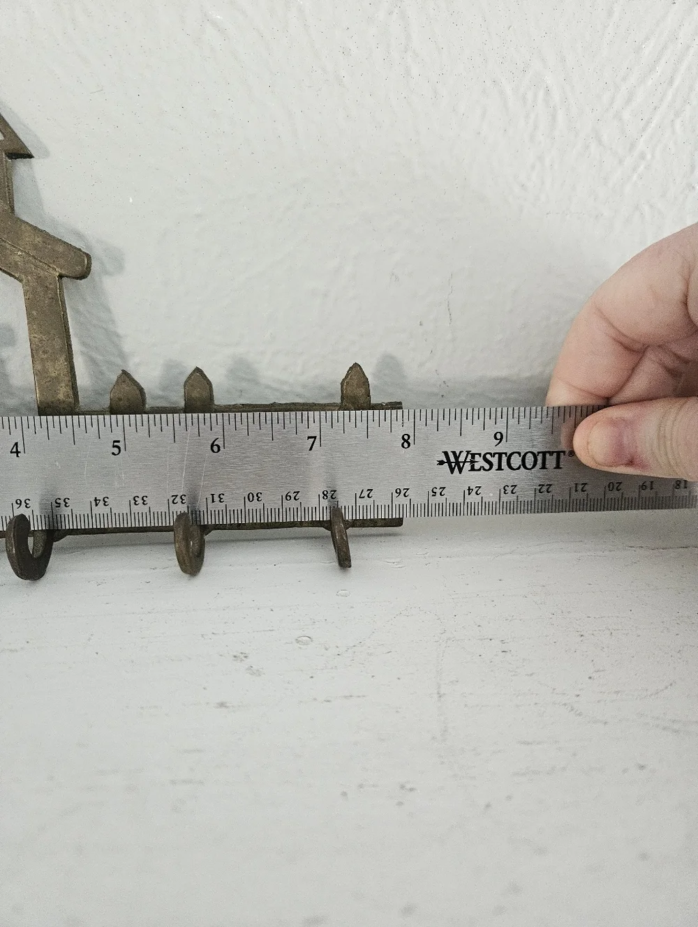 Vintage Brass House Shaped Wall Mounted Key/Accessory Holder Rack